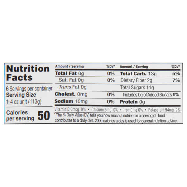 Musselman’s No Sugar Added Strawberry Apple Sauce Cups, 6 pack, 4 oz. Nutrition Information