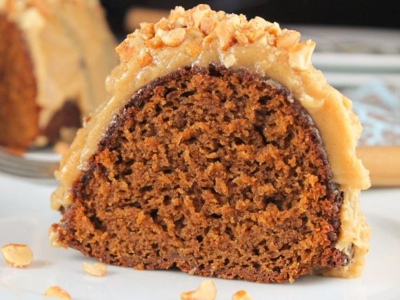 Bundt Cake with Peanut Butter Icing