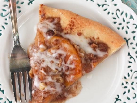 Peach Streusel Dessert Pizza