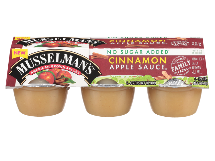 Musselman’s No Sugar Added Cinnamon Apple Sauce Cups, 6 pack, 4 oz.