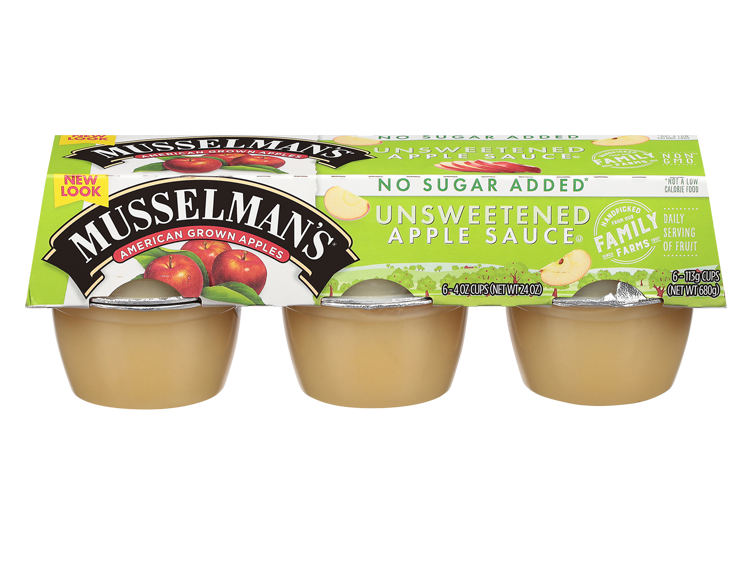 Musselman’s Unsweetened Apple Sauce Cups, 6 pack, 4 oz.