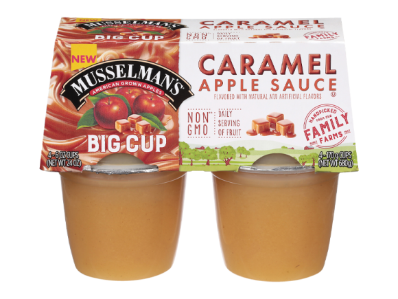 Musselman’s Caramel Apple Sauce Big Cup, 4 pack, 6 oz.
