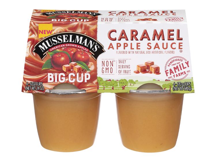 Musselman’s Caramel Apple Sauce Big Cup, 4 pack, 6 oz.