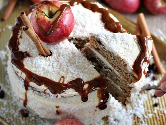 Apple Butter Cake with Dulce de Leche Buttercream