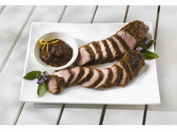 Grilled Pork Tenderloin with Apple Butter Glaze