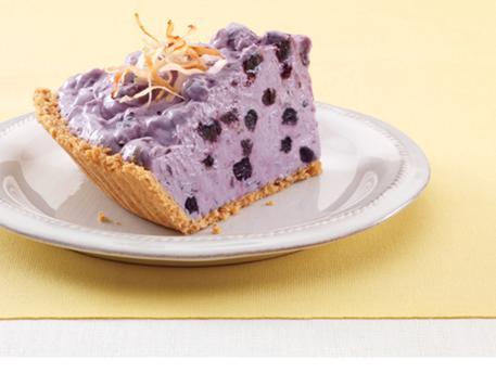 Fluffy Blueberry Cream Pie with Toasted Coconut