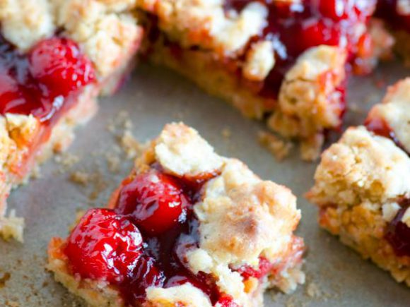 Apple Butter Cherry Cobbler Bars