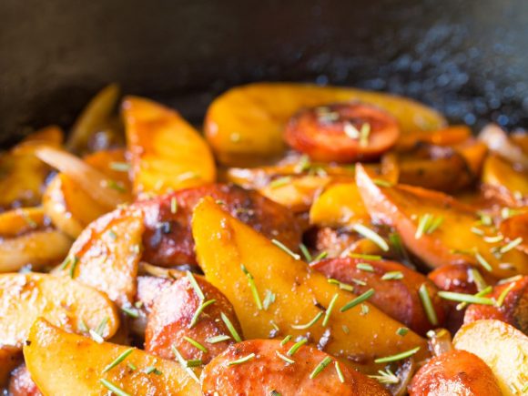 Kielbasa Apple Onion Skillet