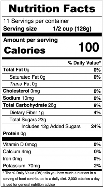 Musselman's Cinnamon Apple Sauce, 48 oz. Nutrition Information