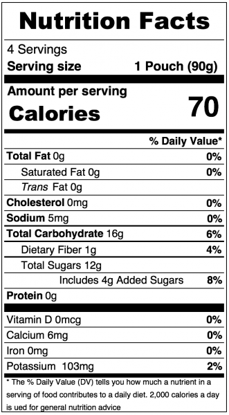 Musselman's Strawberry Apple Sauce, Squeezables Nutrition Information