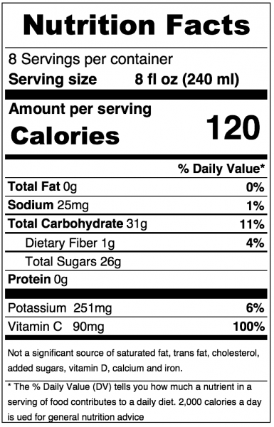 Musselman's Fresh Pressed Cider, 64 oz. Nutrition Information