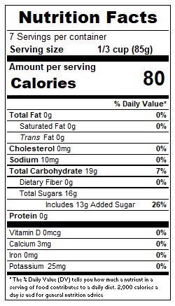 Musselman’s Apple Pie Filling, 21 oz. Nutrition Information