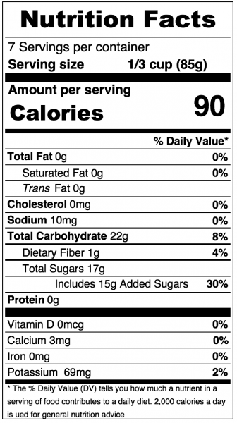 Musselman's Peach Pie Filling, 21 oz. Nutrition Information